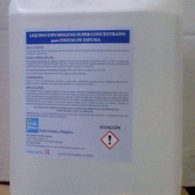 1 garrafa de Espumogeno SUPER CONCENTRADO para fiestas de la espuma. 5L.