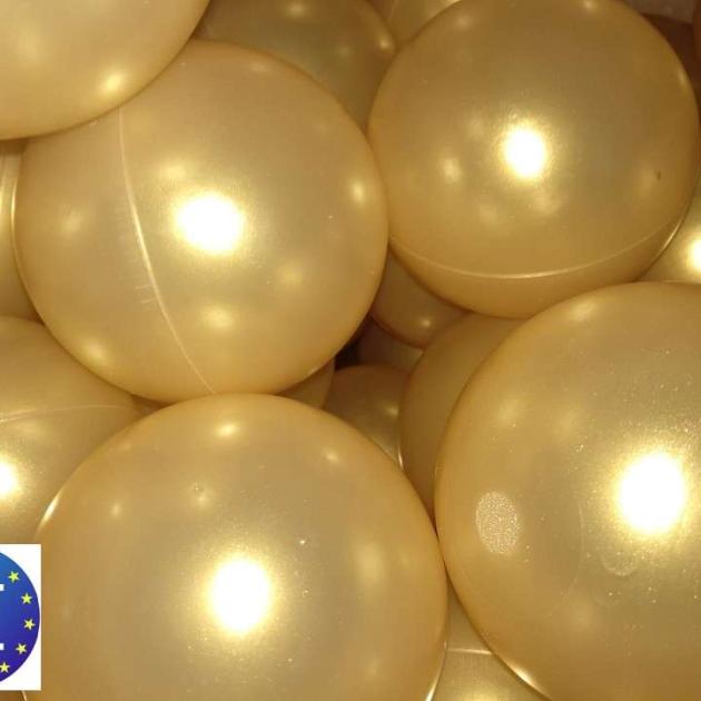 Saco de 400 bolas doradas de 8,5 cm ultra resistentes para piscinas de bolas y parques infantiles profesionales